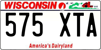 WI license plate 575XTA
