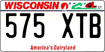 WI license plate 575XTB