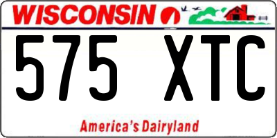 WI license plate 575XTC