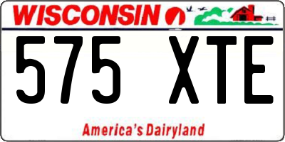 WI license plate 575XTE