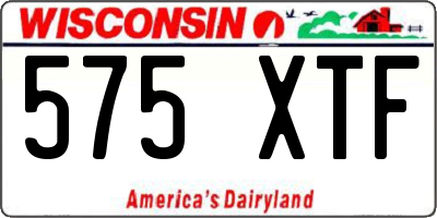WI license plate 575XTF