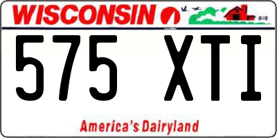 WI license plate 575XTI