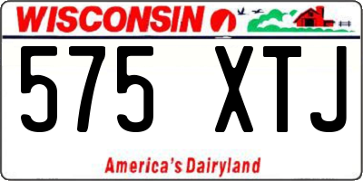 WI license plate 575XTJ