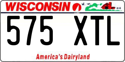 WI license plate 575XTL