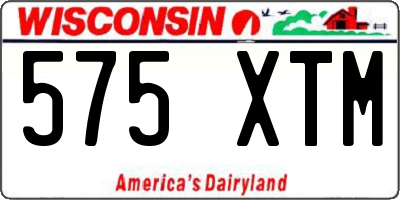 WI license plate 575XTM