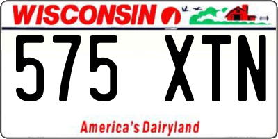 WI license plate 575XTN