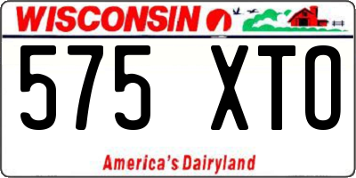 WI license plate 575XTO
