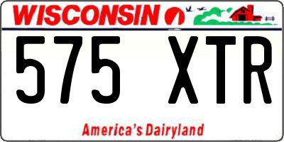 WI license plate 575XTR