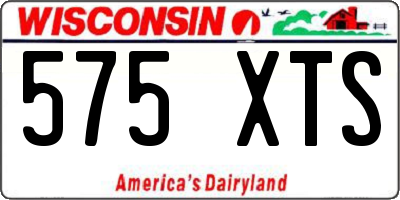 WI license plate 575XTS