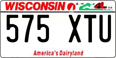 WI license plate 575XTU