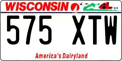 WI license plate 575XTW
