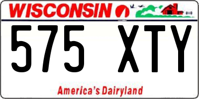 WI license plate 575XTY