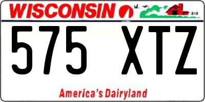 WI license plate 575XTZ