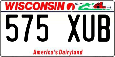 WI license plate 575XUB