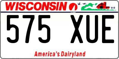 WI license plate 575XUE