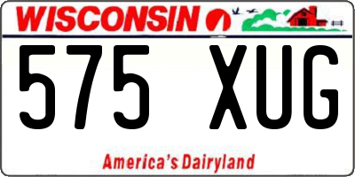 WI license plate 575XUG