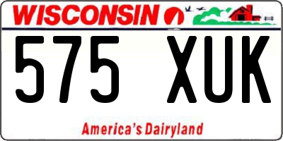 WI license plate 575XUK