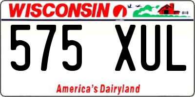WI license plate 575XUL