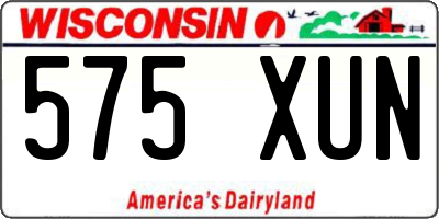 WI license plate 575XUN