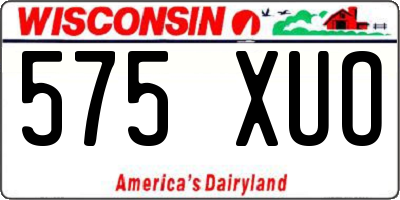 WI license plate 575XUO