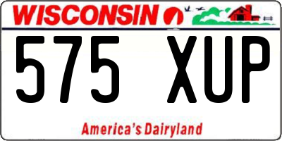 WI license plate 575XUP