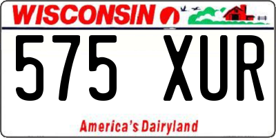 WI license plate 575XUR