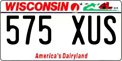 WI license plate 575XUS