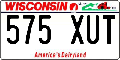 WI license plate 575XUT