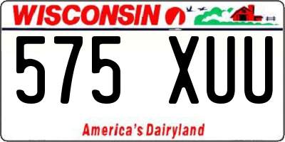 WI license plate 575XUU