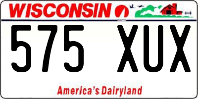 WI license plate 575XUX