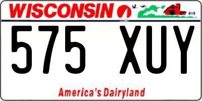 WI license plate 575XUY