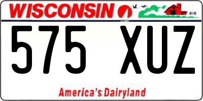 WI license plate 575XUZ