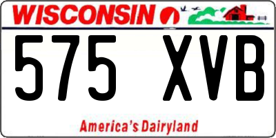 WI license plate 575XVB