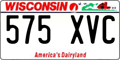 WI license plate 575XVC