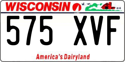 WI license plate 575XVF