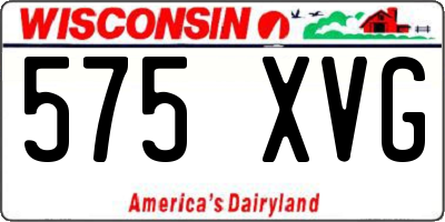WI license plate 575XVG