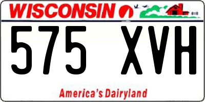 WI license plate 575XVH