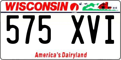 WI license plate 575XVI