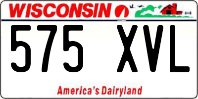 WI license plate 575XVL
