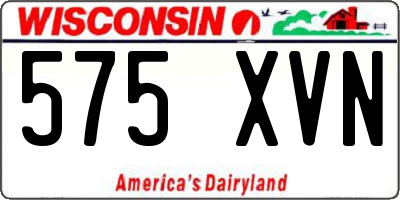WI license plate 575XVN