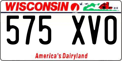 WI license plate 575XVO