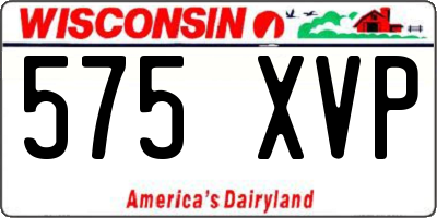WI license plate 575XVP