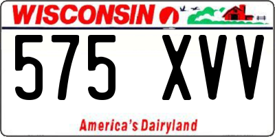 WI license plate 575XVV