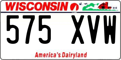 WI license plate 575XVW