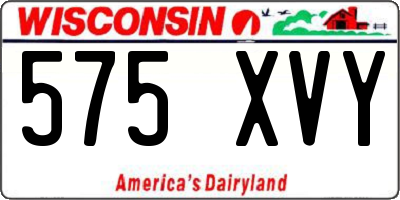 WI license plate 575XVY