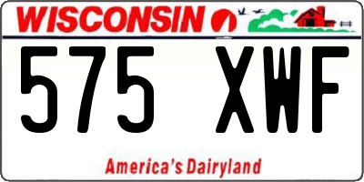 WI license plate 575XWF