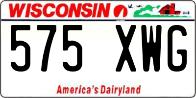 WI license plate 575XWG