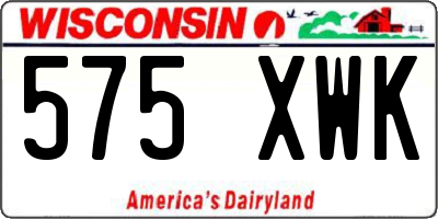 WI license plate 575XWK