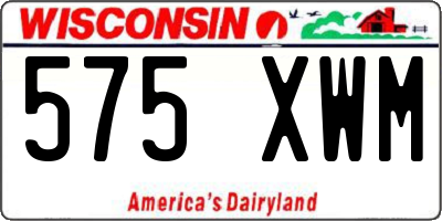 WI license plate 575XWM