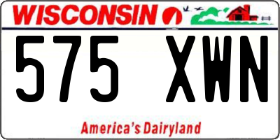 WI license plate 575XWN